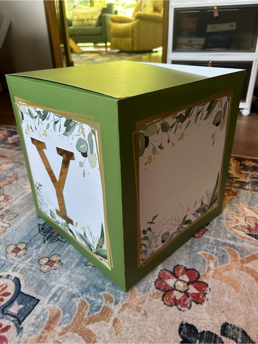 GREEN Gold 'BABY' Stacking Blocks Party Decor